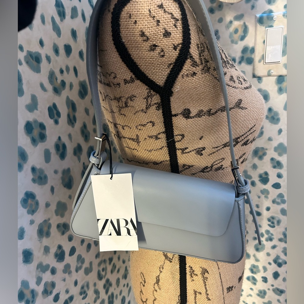 Zara trendy blue/grey shoulder bag. Brand new with tag and dust bag.